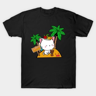 Funny angora cat is on a deserted island T-Shirt